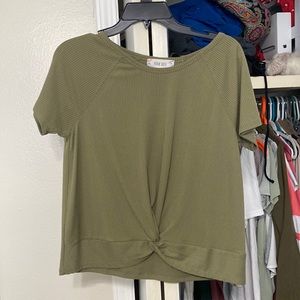 Army green crop top